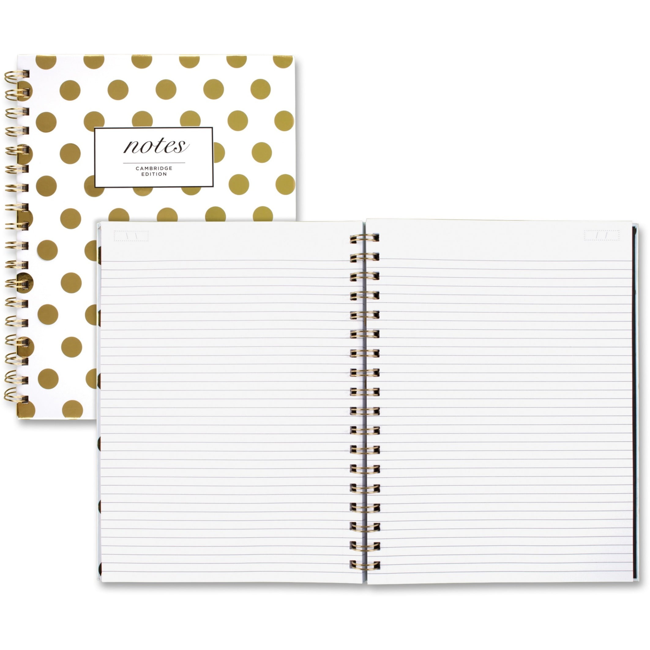 Cambridge Cambridge Fashion Hardcover Business Notebook, Medium, Gold Dot -