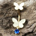 thumbnail image 1 of Gold Double Butterfly Navel Ring, 1 of 1