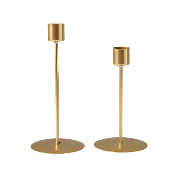 Gold Double Candlestick Holder Metal Candle Stand Table Centerpiece Decor for Home Dining Room