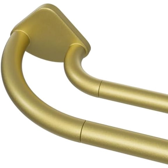Gold Double Curtain Rod 38 to 62 Inches, Blackout Wrap Around Curtain Rod for Windows, 6/8 Inch Room Darkening Telescoping Double Drapery Rod, Easy Install for Rentals & Apartments