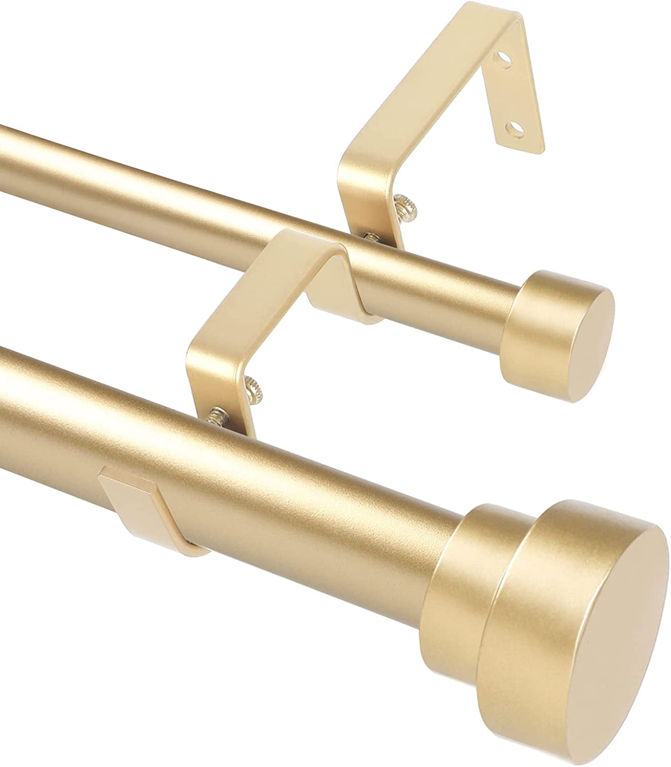 Gold Double Curtain Rods for Windows 72 to 144 Inch(612Ft),Adjustable