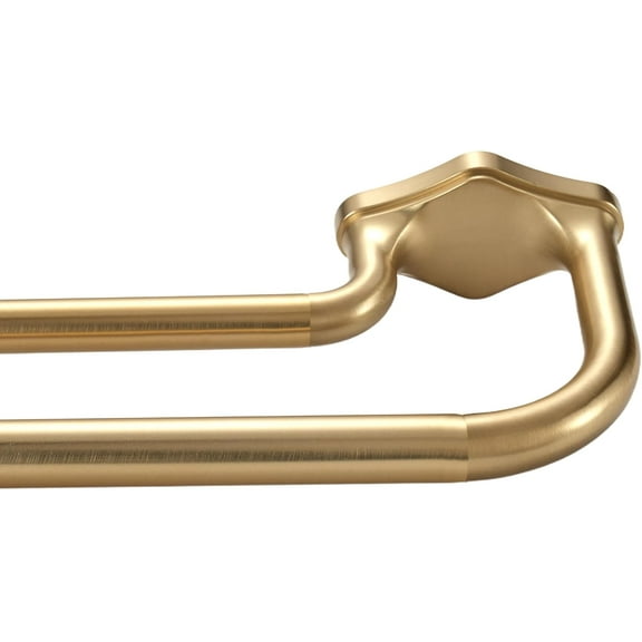 Gold Double Curtain Rods For Windows 72-144 Inch,Heavy Duty Double Curtain Rod with Aluminum Finials and Bracket,Adjustable Double Window Rods For Blackout Or Room Darkening Panels