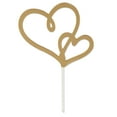 thumbnail image 1 of Gold Double Heart Cake Topper, 1 of 7