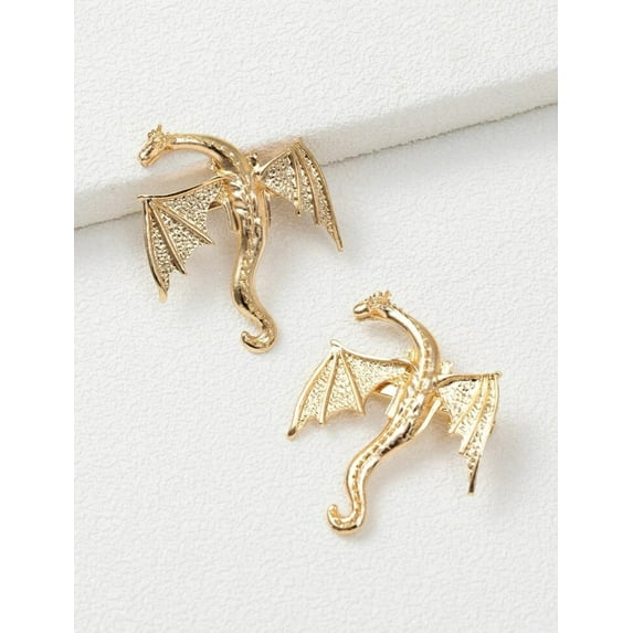 Gold Dragon hair clip (set of 2)- Gold dragon hair clip- viking dragon hair clips - Western Dragon hair clip