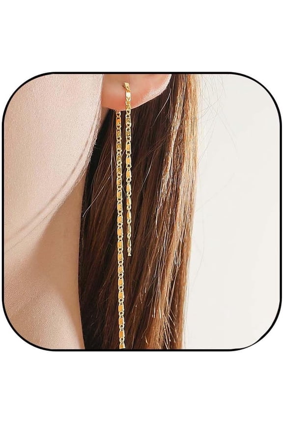 Gold Drop Long Chain Earrings Gold Threader Earrings Silver Tassel Earring Prom Ear Jewelry[y1674]