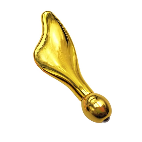 Gold Dual-Head Facial Massager for Skin Lifting and Firming with Scraping Tool and Eye Roller