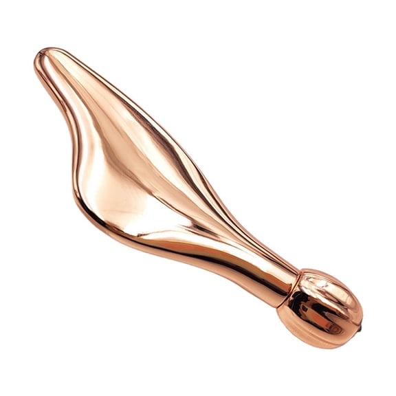 Gold Dual-Head Facial Massager for Skin Lifting and Firming with Scraping Tool and Eye Roller