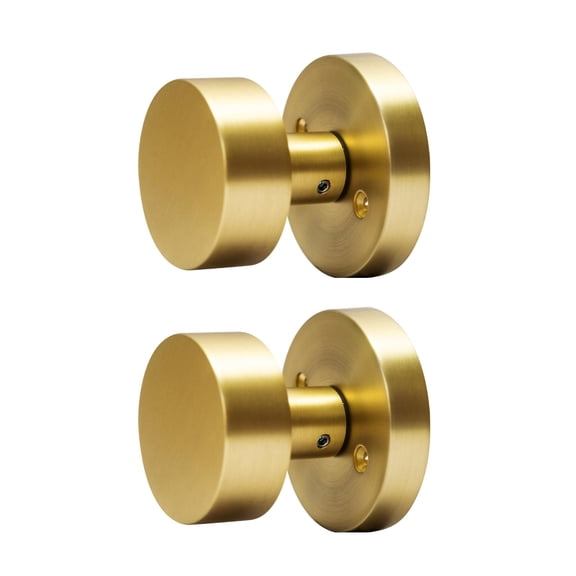 Gold Dummy Door Knobs Interior -for Satin Brass Door Knobs Suitable for Hallway, Wardrobe, Bathroom etc.for All Standard Size Doors, 2 Pack