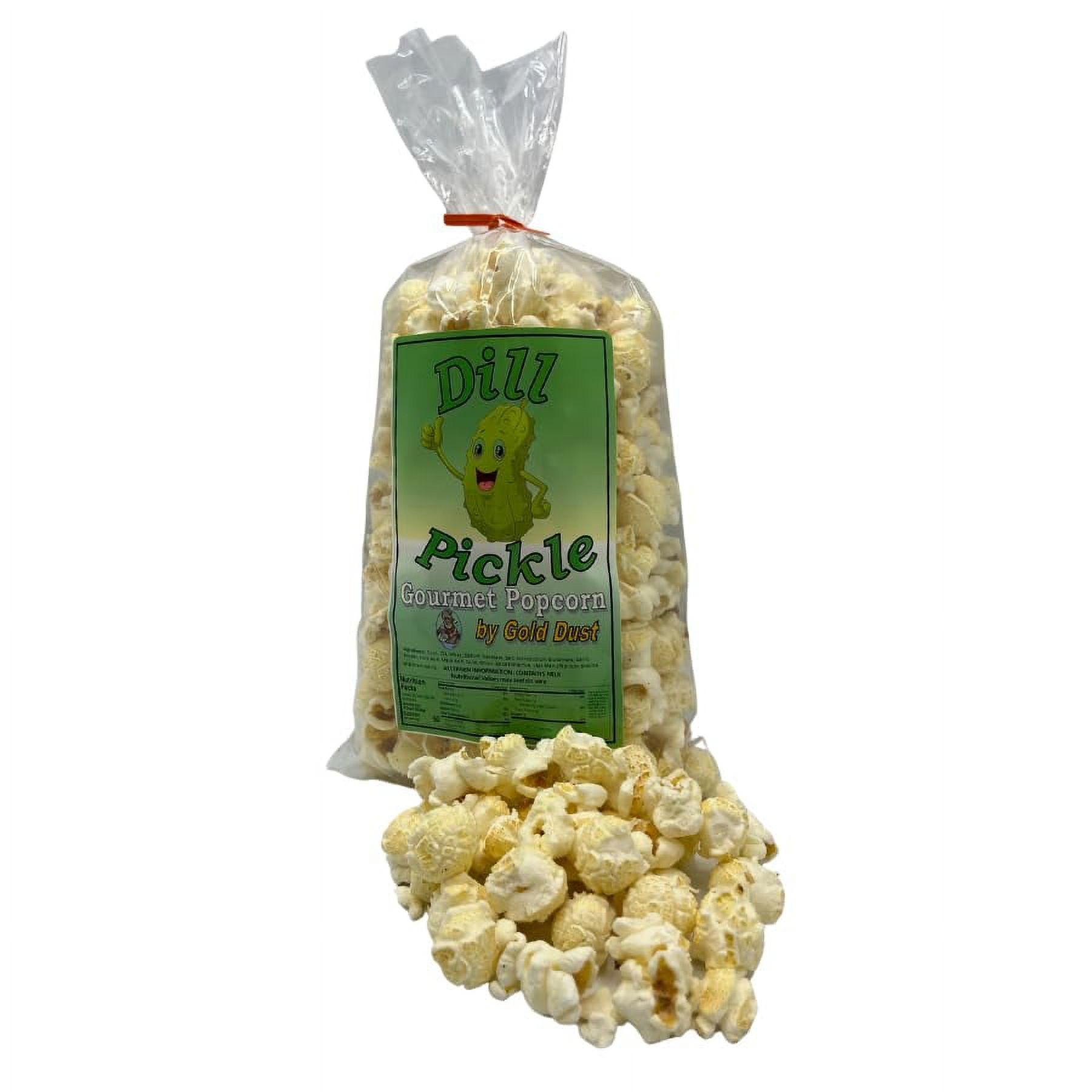 Gold Dust Kettle Corn Dill Pickle Pickle Flavored Popcorn Gourmet Popped Popcorn Snack Bag