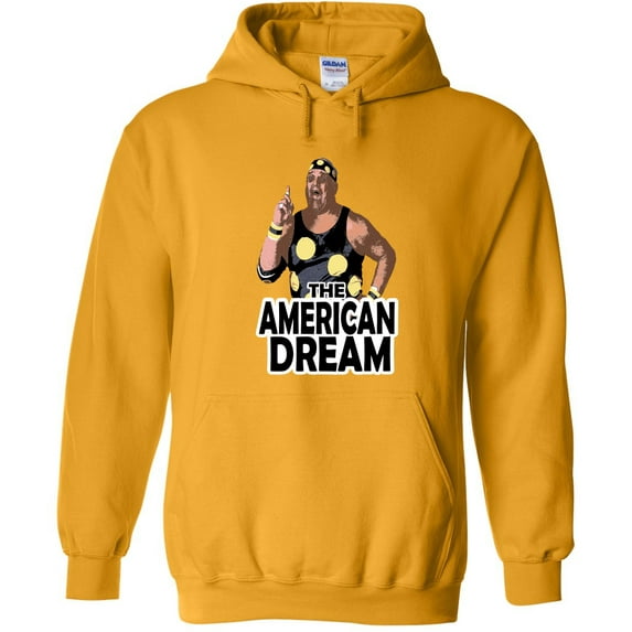 Gold Dusty Rhodes WWF WWE Old School Adult Medium Hooded Sweatshirt