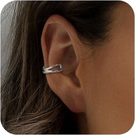 Gold Ear Cuff Earrings For Women 14K Gold Plated Ear Cuffs Non Piercing Clip On Cartilage Earrings Huggie Hoop Earring Jewelry Trendy Hypoallergenic Earring For Women Gift[Z1]