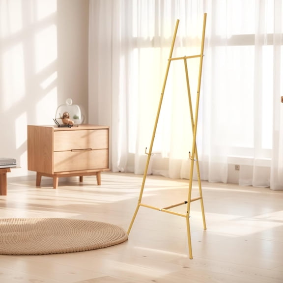 Gold Easel Stand for Sign - Heavy Duty Metal Freestanding Adjustable Display Stand (3-Tier), Large Professional Easel for Paintings, Artwork & Commercial Displays,  Exhibition Easel