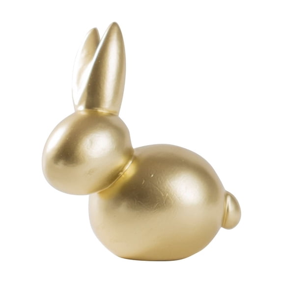 Gold Easter Bunny, Metallic Finished Resin Rabbit Statue, Elegant Spring & Easter Table Decor, Modern Home Accent & Gift A