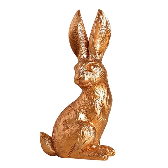 Gold Easter Rabbit Tabletop Sculpture Decorations Set 3 Pcs Spring Rabbit Figurines in 3 Design Rabbit Standing Sitting Statue Holiday Desktop Ornament for Table Centerpiece Garden Party Supplies