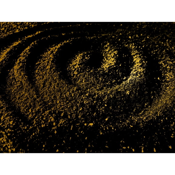 Gold Effect Yellow Black Dirt Spiral Abstract Extra Large XL Wall Art Poster Print