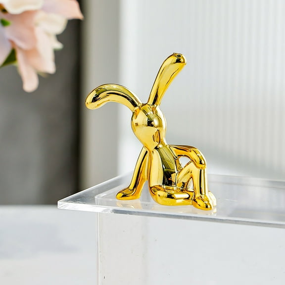 Gold Electroplated Rabbit Ornament Home Decoration Craft Figurine Jewelry Storage Box Decor Vintage Style Animal Collectible Shelf Display Piece