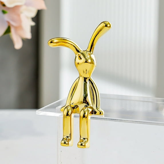 Gold Electroplated Rabbit Ornament Home Decoration Craft Figurine Jewelry Storage Box Decor Vintage Style Animal Collectible Shelf Display Piece