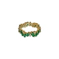 thumbnail image 1 of Gold Electroplated Zircon Ring With Man Made Diamond Crystal Copper Adjustable Korean Style Geometric LookGlow, 1 of 5