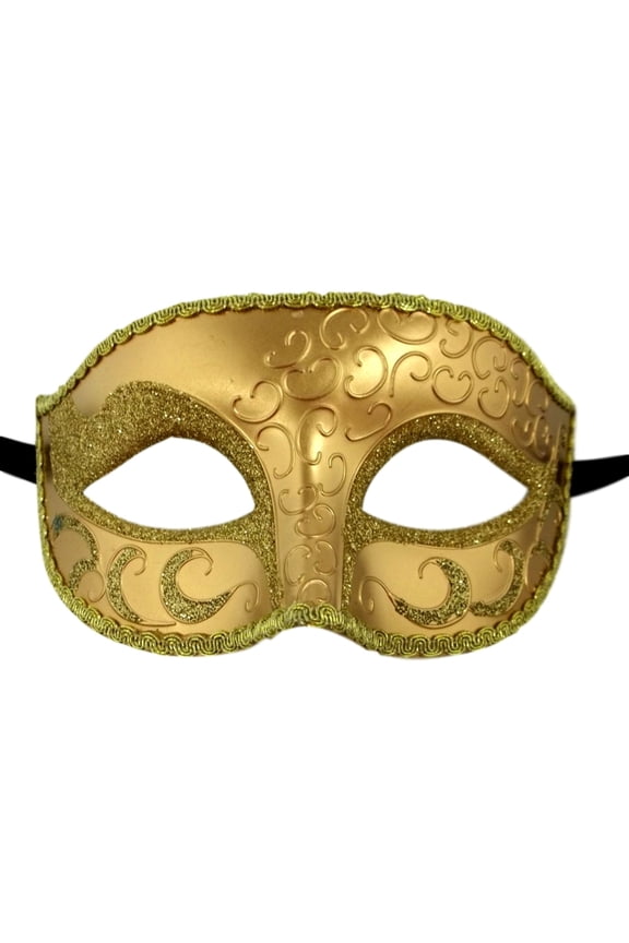 Gold Elegant Venetian Masquerade Glitter Fancy Dress Costume Mask