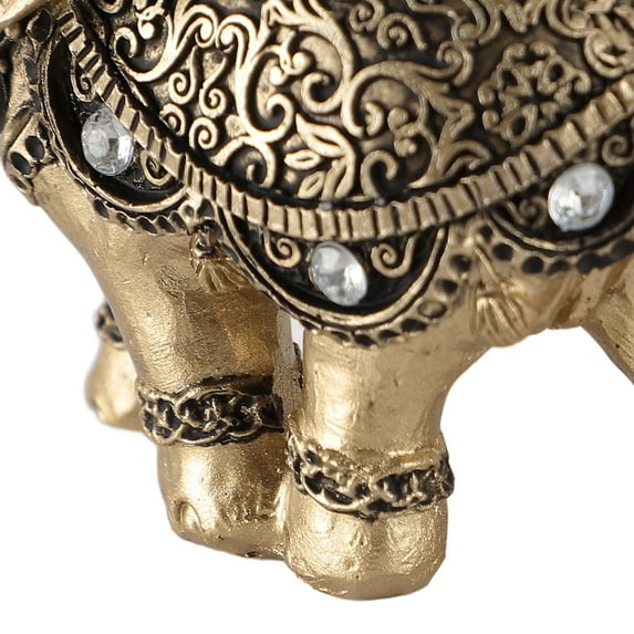 Gold Elephant Statue, Feng Shui Decor For Home, Symbolizing Fortune Prosperity
