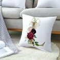 Gold Embossed Alphabet Cushion Cover With Rose Initial Decor Home For