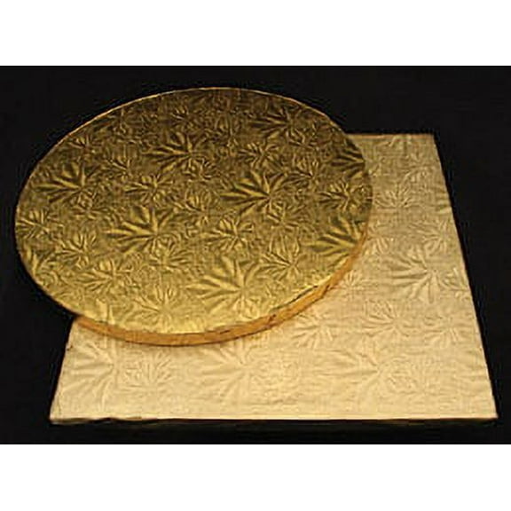 Gold Embossed Cake Board - 1/2" Thick - 8" Round (1 piece)