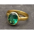thumbnail image 1 of Gold Emerald Ring, Solitaire Gold Ring, Created Emerald, Gold Engagement Ring, Diamond Ring, Sparkly Ring,Large Stone Ring, 1 of 3