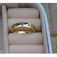 thumbnail image 1 of Gold Emerald Star Band Ring – Minimal Celestial Stackable Ring - Handmade Emerald Star Ring – Minimal Gold Anniversary Band, 1 of 5