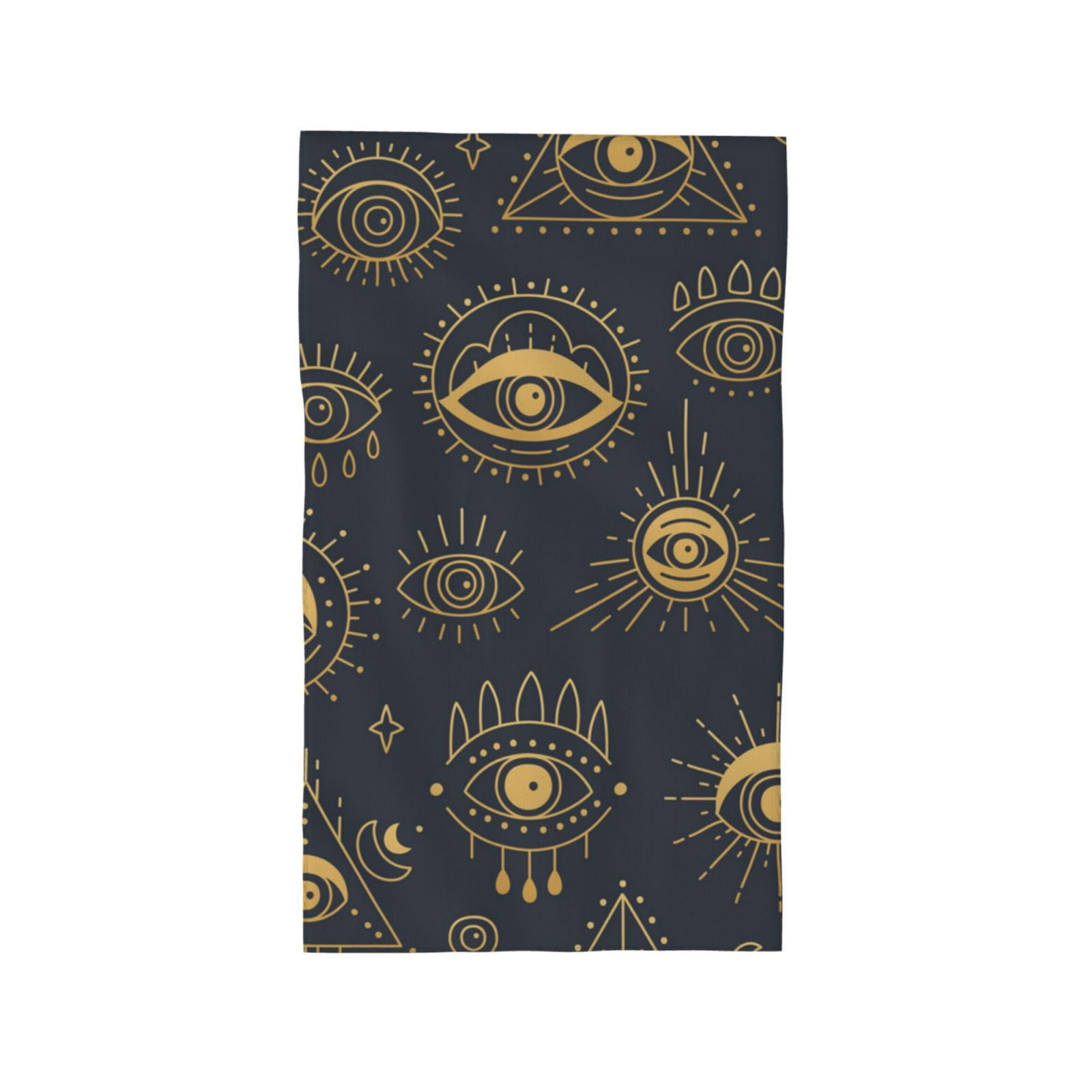 Gold Evil Eye 27.5" x 16" Ultra Soft Hand Towel, Face Wash Cloth for Bathroom, Gym, Travel, Pool
