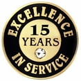 thumbnail image 1 of Gold Excellence in Service Enamel Lapel Pin w/ Rhinestone - 15 Years, 1 of 4
