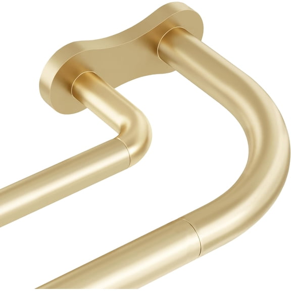 Gold Extra Long Double Curtain Rod 34-156 Inch, Wrap Around Blackout Dual Curtain Rods for Windows, Adjustable Heavy Duty Spliced Room Darkening Double Rods, All Metal, Aluminium Bracket