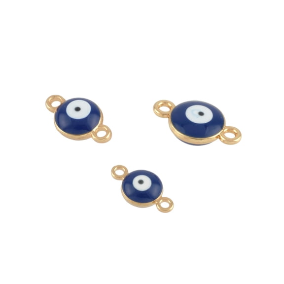 Bead Landing Gold Eye Connectors Set - Assorted Sizes (6-11mm, 6-12mm, 6-15mm) for Jewelry Making, Necklaces, Bracelets & Earrings, Nickel-Free, 12 Pack (216 Total Connectors)
