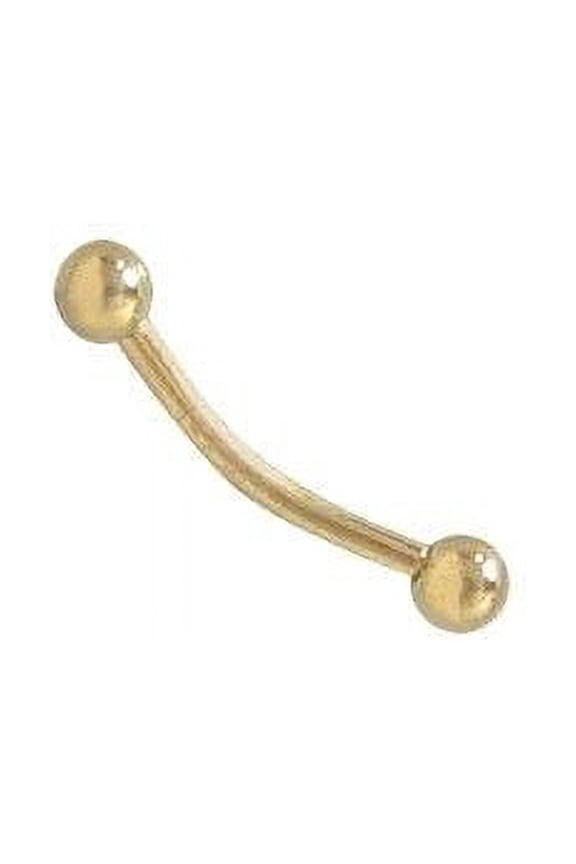 Gold Eyebrow Ring 16G IP Curved Barbell 8mm Cartilage Piercing Daith Rook Tragus