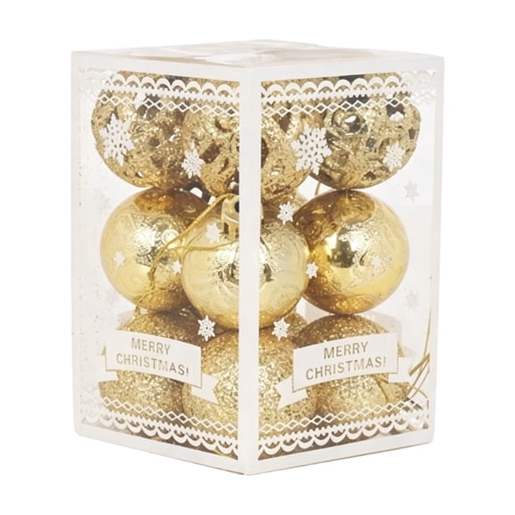 Gold Fabric Christmas Tree Baubles, Drop-Safe Shatterproof Ornaments, Delicate Texture for Xmas Tree Wreath Fireplace Mantel Festive Accent Decoration