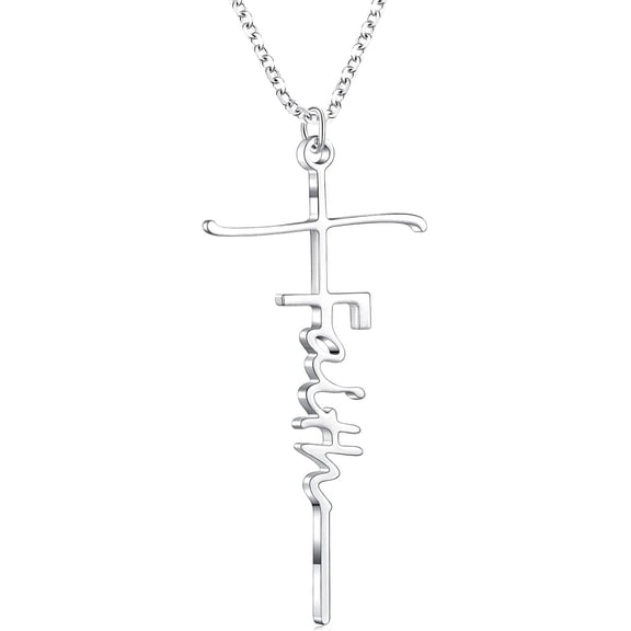 Gold Faith Cross Premium Necklace for Women, 14k Gold Plated Cross Pendant Necklaces Dainty Silver Cross Necklace for Women[d111]