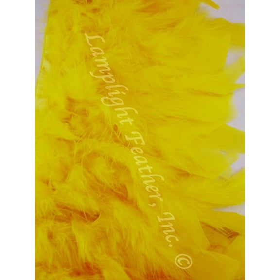 Gold Feather Trim Chandelle Premium per yard