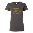 thumbnail image 1 of Gold Feed Me Tacos And Tell Me I'm Pretty Cinco de Drinco Cinco De Mayo Womens T-Shirt, Charcoal, Large, 1 of 5