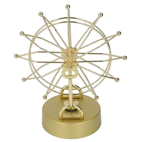 Gold Ferris Wheel Perpetual Motion Machine, Desk And Shelf Decor with Easy Installation, Stress-Relief Toy And Educational Display for Living Room, Office, And Bookshelf, 1 Ornament