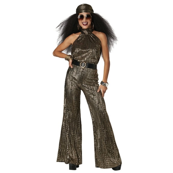 Gold Fever Women's 70s Disco Costume XS size 4-6