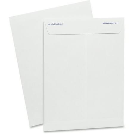 Gold Fibre Fastrip Release & Seal White Catalog Envelope 10 1/2, Cheese Blade Flap, 9 x 12, White, 100/Box
