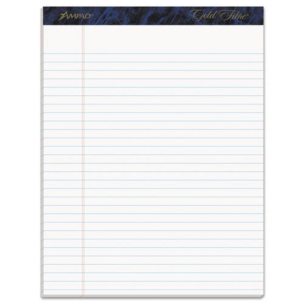 "Gold Fibre Quality Writing Pads, Wide/legal Rule, 50 White 8.5 X 11.75 Sheets, Dozen | Bundle of 2 Dozen"