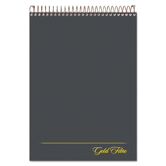 Gold Fibre Wirebound Project Notes Pad, Project-Management Format, Gray Cover, 70 White 8.5 X 11.75 Sheets | Bundle of 5 Each