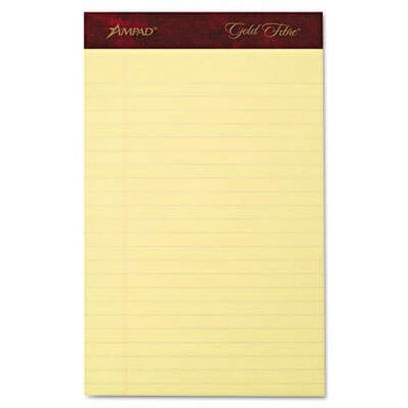 "Gold Fibre Writing Pads, Narrow Rule, 50 Canary-Yellow 5 X 8 Sheets, 4/pack | Bundle of 2 Packs"