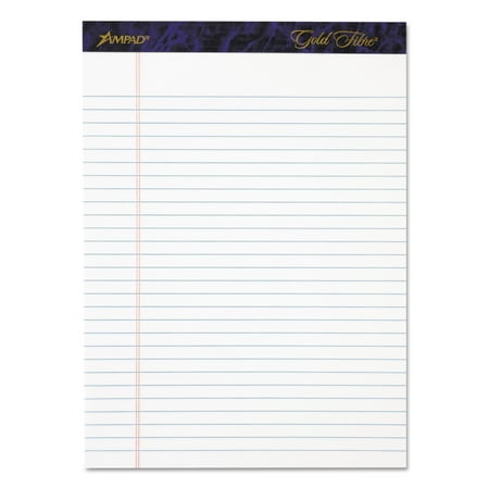 Ampad Gold Fibre Ruled Writing Pads Letter 8.5 x 11.75 White 50 Sheets 4 Pack