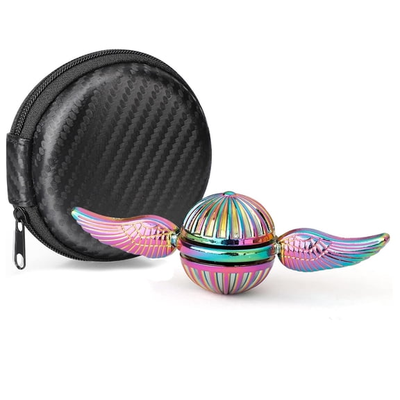 Gold Fidget Spinner Magic Orb Anxiety Toys Stress Relief Reducer Spin Fidgets Hand Bearing Tri Spinner Finger Spinners Toy Focus Fidgeting Restless Novelty Gift for Adults Kids