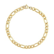 99PENDANTS Gold Figaro Bracelet & Anklet (4mm) Stainless Steel, Waterproof