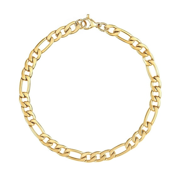 Gold Figaro Bracelet & Anklet (4mm) Stainless Steel, Waterproof