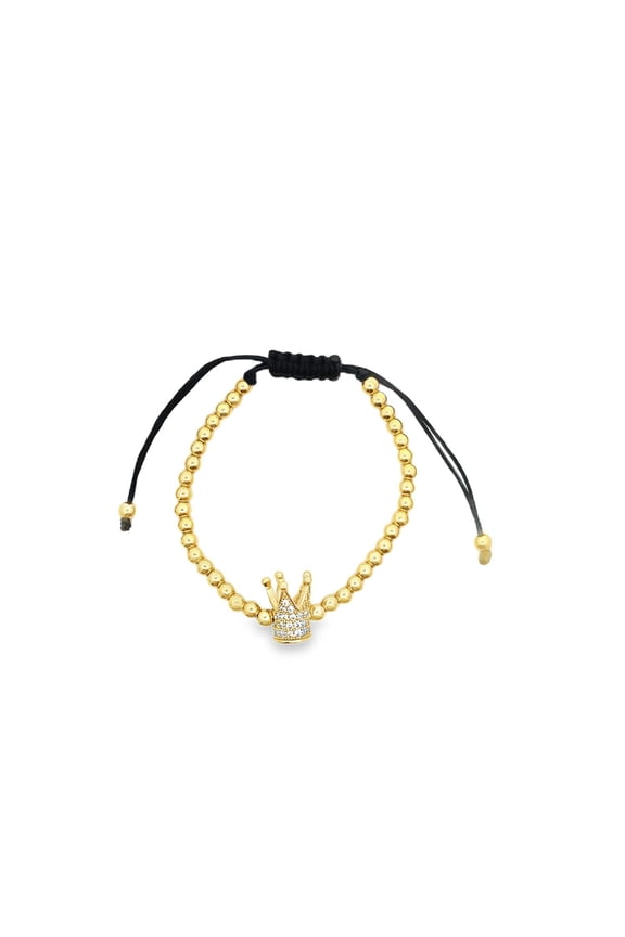 Gold Filled Adjustable Bead Bracelet with Cross Charm (I144-145)