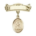 thumbnail image 1 of Gold Filled Baby Badge with St. Rachel Charm and Arched Polished Badge Pin 7/8 X 3/4 inches, 1 of 1