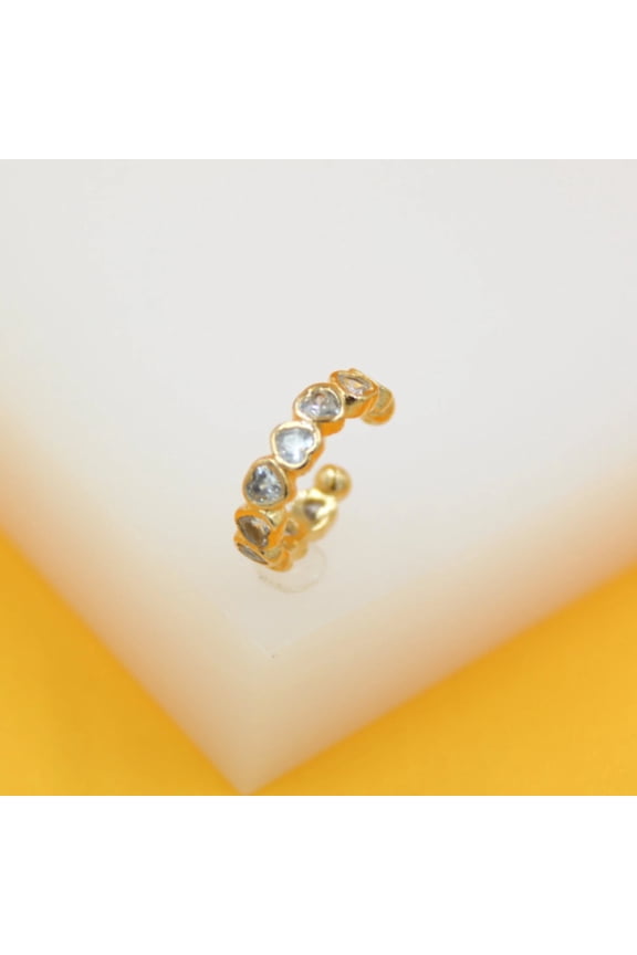 Gold Filled CZ Heart Shaped Ear Cuffs